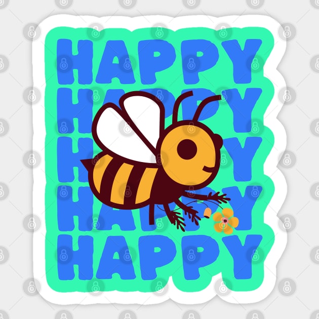 Funny Positive Bee Pun Bee Happy Sticker by vystudio